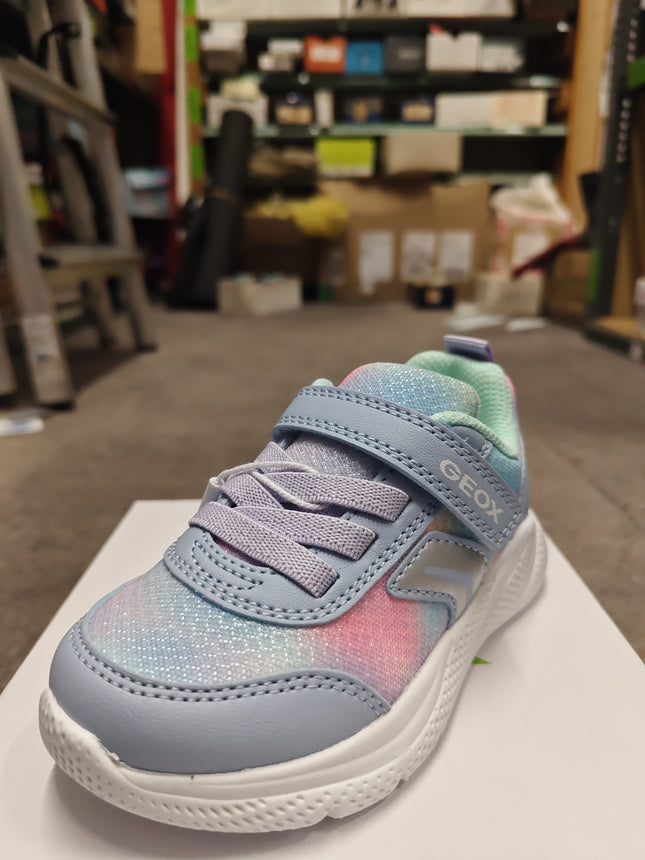 Geox Boys’ Sprintyye Leather Kids - Shoes - Sky/Multicolor