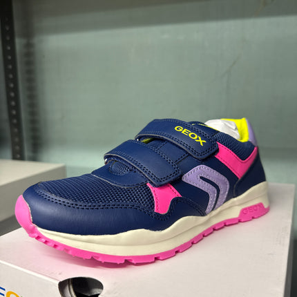 Geox Boys’ Pavel Shoes - Navy/Fluo Fuchsia
