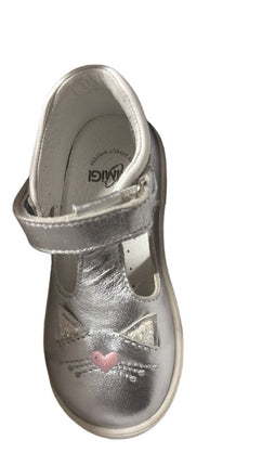 Primigi Laminated Goat Leather Girl's Shoes - Silver