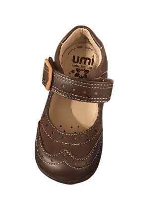 Umi Girls' Etude Leather Kids Shoes - Choca