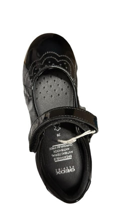 Geox Girls' Iberide A Patent Leather Kids Shoes - Black
