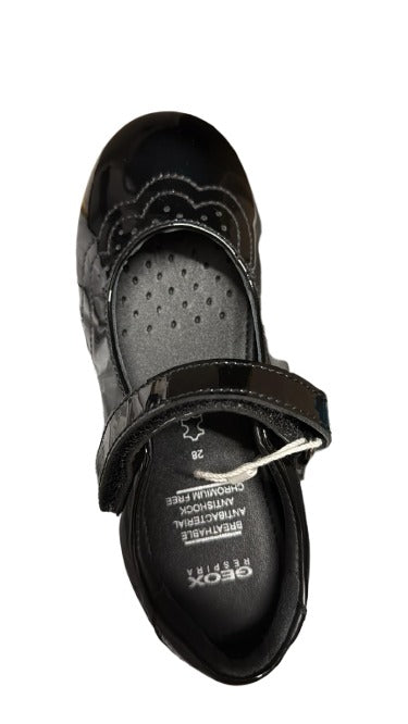 Geox Girls' Iberide A Patent Leather Kids Shoes - Black