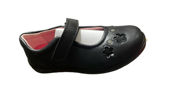 Ricosta Leya Medium-Fit Leather Girls' Shoes - Black