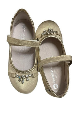 Melania Girls' Ballerina Velcro Kids Shoes - Gold
