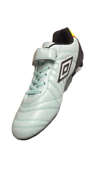 Umbro Boys’ Speciali Liga FG Junior Football Boots - Egg Shell Blue/Black/Yellow/Orange