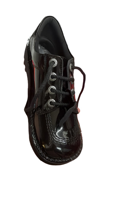 Kickers Kick Lo Core Patent Leather Shoes – Black