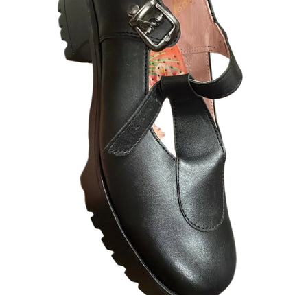 Petasil Girls' Zoe Aniline Leather Shoes - Black