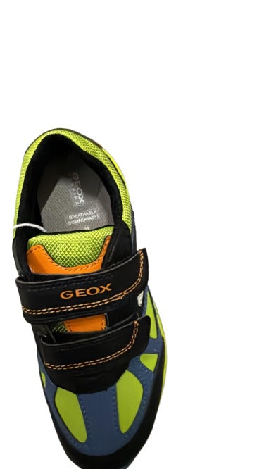 Geox Boys' Pavel D Gabardine Nylon Kids Shoes - Lime/Black