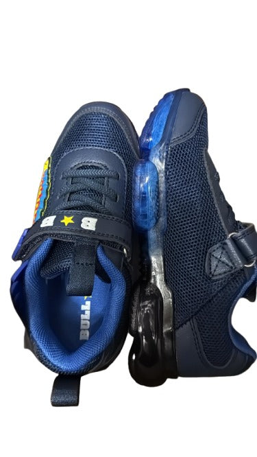Bull Boys Lacci Elastici Leather Kids Shoes - Blue