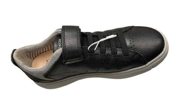 Geox Boys' J Nebcup B. B Tumbled Leather + Mesh Shoes - Black/Grey
