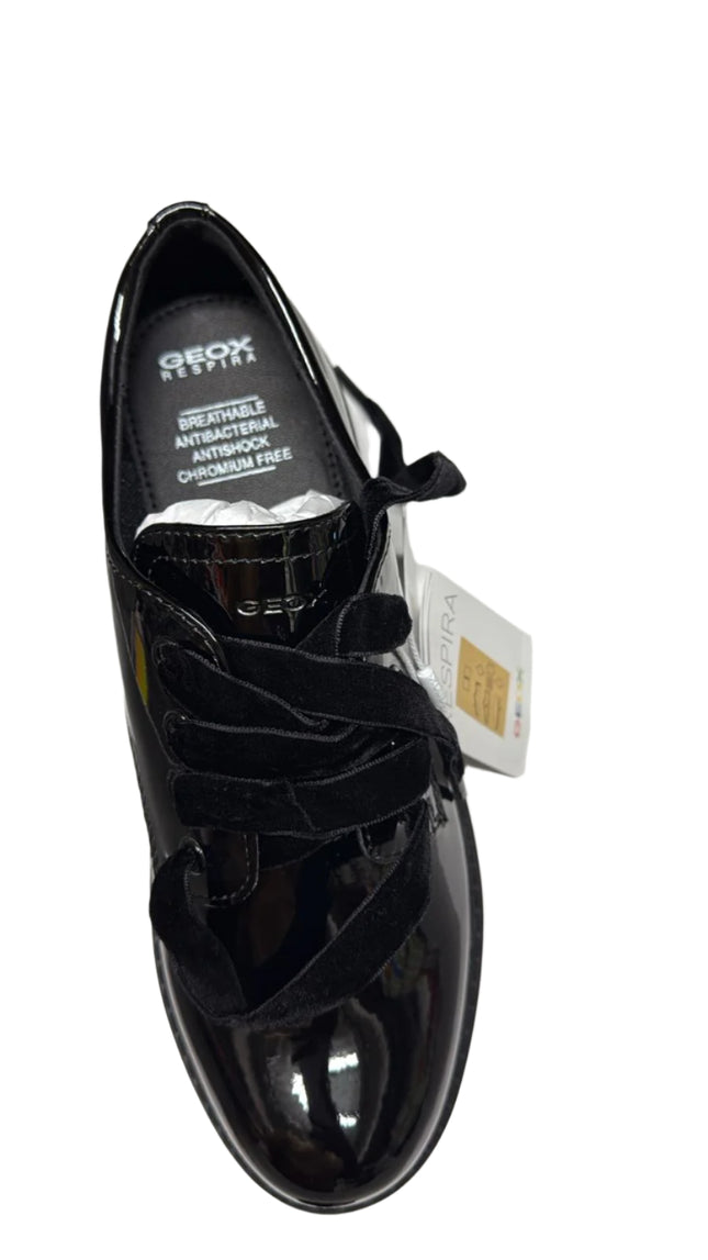 Geox J Casey G C Geobuck Patent Shoes – Black