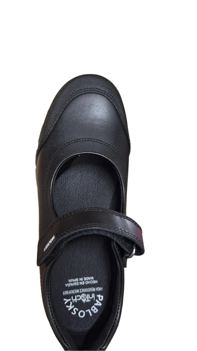 Pablosky Girls' Box Leather Shoes – Black