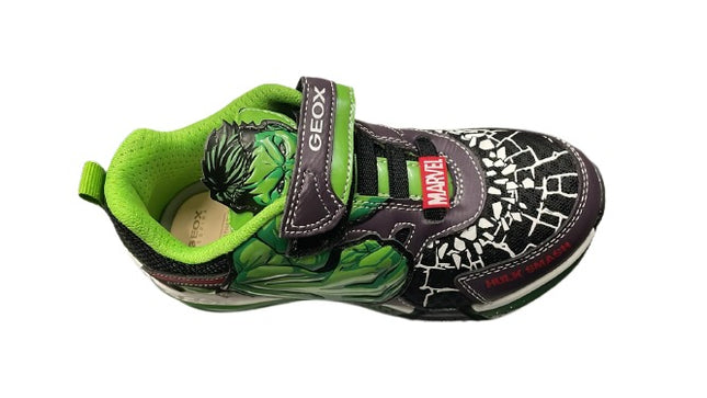 Geox J Bayonyc B. B Textile+Printed DBK Hulk Shoes - Black/Green