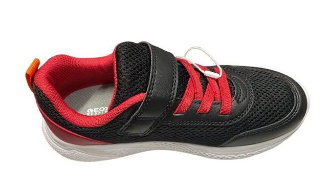 Geox J Sprintye B. A Mesh and Geobuck Shoes - Black/Red