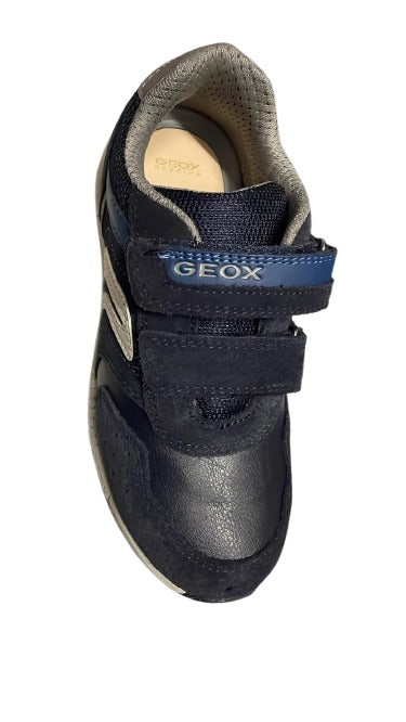 Geox J Alben B. E Suede+Synthetic Leather Shoes - Navy/Dark Avio