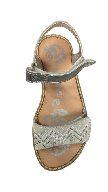 Primigi Goat Leather/Suede Sandals - Silver