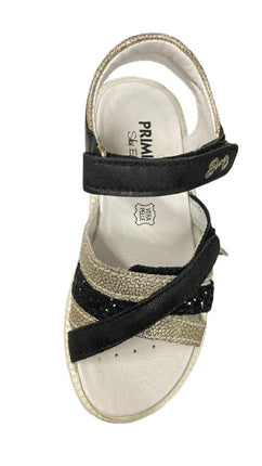 Primigi Nuvuck Laminated Leather Sandals - Black