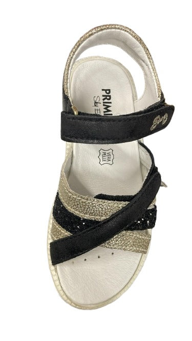 Primigi Nuvuck Laminated Leather Sandals - Black