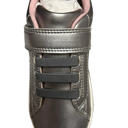 Geox Girls' B Eclyper A Pearl Synthetic & Glitter Sneakers – Dark Silver