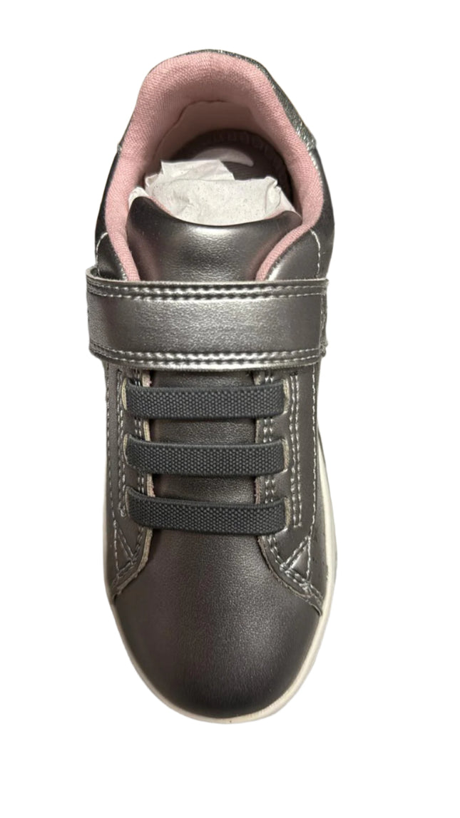 Geox Girls' B Eclyper A Pearl Synthetic & Glitter Sneakers – Dark Silver