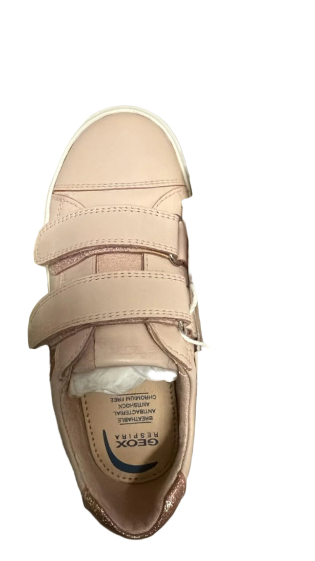 Geox Girls' B Nashik C Leather & Pearl Synthetic Sneakers – Light Rose Pink