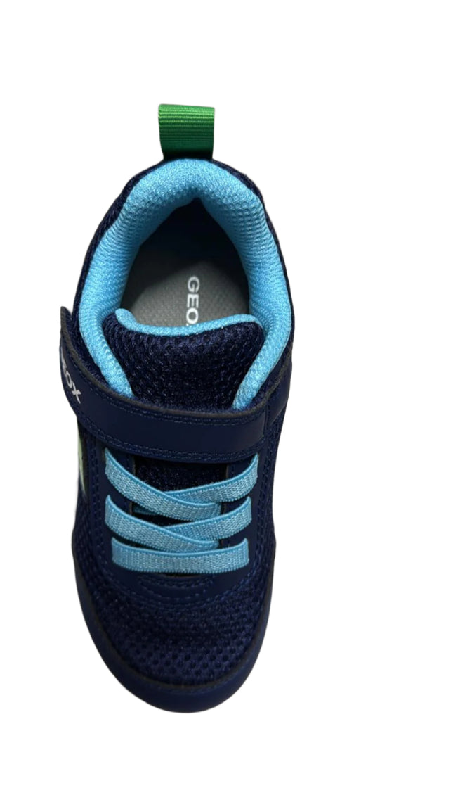 Geox Boys' Sprintype Geobuck Trainers Kids Shoes - Navy/Light Green
