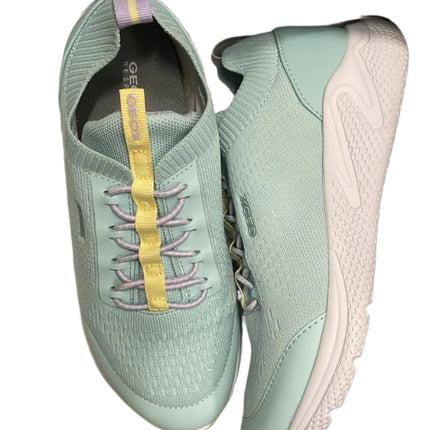 Geox J Sprintye G.B Knitted Textile Shoes - Water Sea/Light Yellow