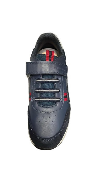 Geox J Briezee B. A Geobuck and Nylon Shoes - Navy/Dark Red
