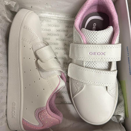 Geox B Eclyper A GBK Shiny Sneakers – White/Pink