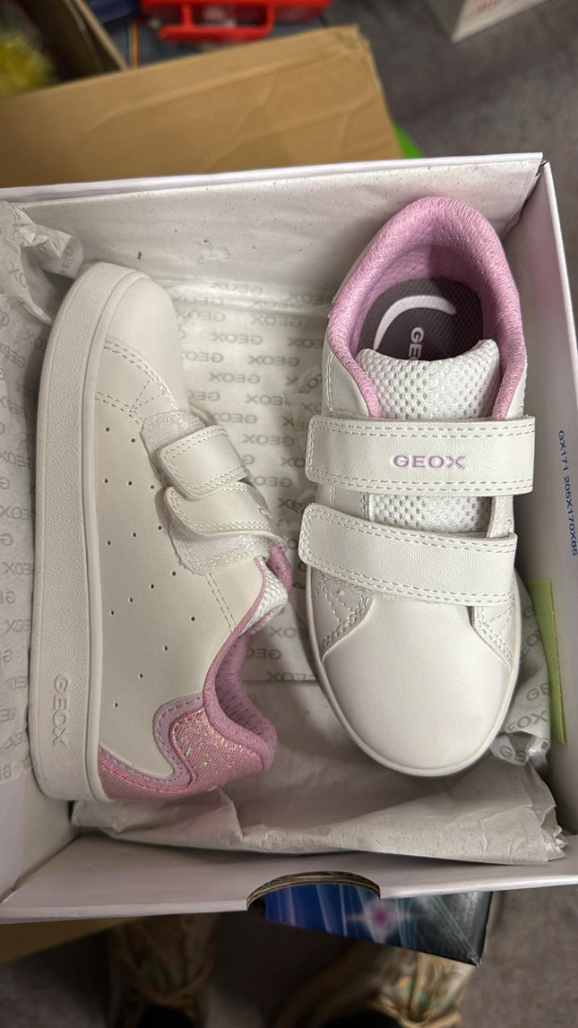 Geox B Eclyper A GBK Shiny Sneakers – White/Pink