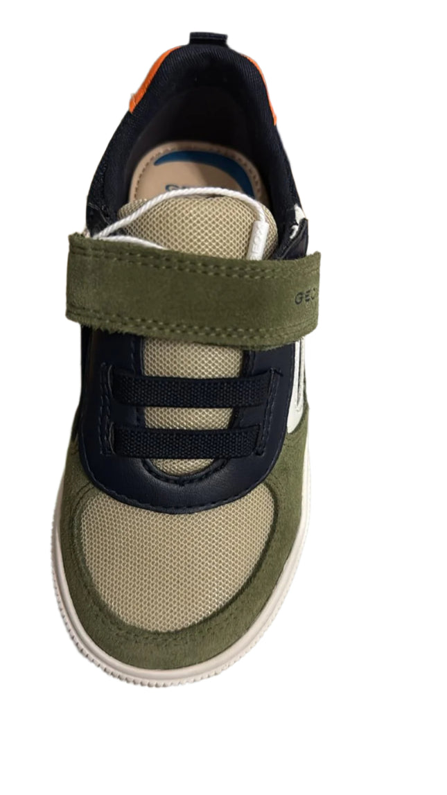 Geox B Kilwi B Boys' Suede & Mesh Trainers – Sage/Navy