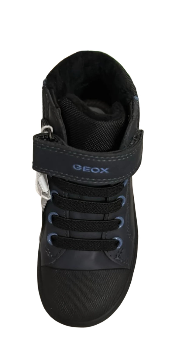 Geox B Gisli B Boys' Synthetic & Nylon Trainers – Navy/Light Blue