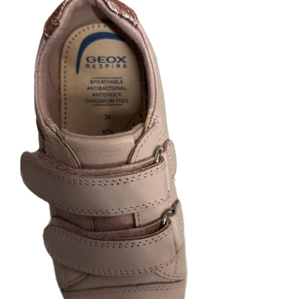 Geox B Nashik C Girls' Nappa Leather & Pearl Synthetic Shoes – Light Rose