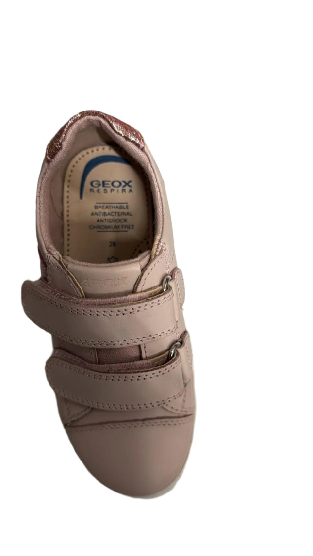 Geox B Nashik C Girls' Nappa Leather & Pearl Synthetic Shoes – Light Rose