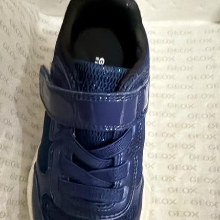 Geox B Eclyper A Synthetic Leather Trainers – Navy