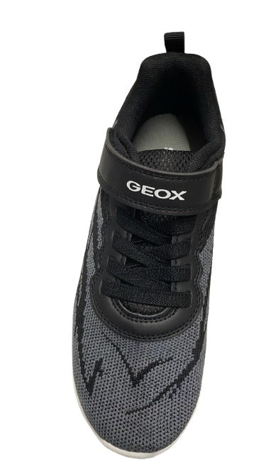 Geox Boys' J Aril B. D Knit Textile + Synthetic Leather Trainers - Black