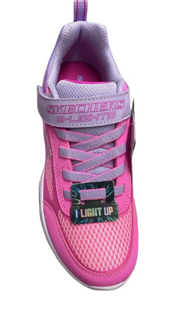 Skechers Boys' S Lights Sola Glow Ombre Deluxe - Lavender/Pink