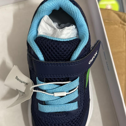 Geox B Sprintye B. C Mesh & Geobuck Trainers – Navy/Light Green