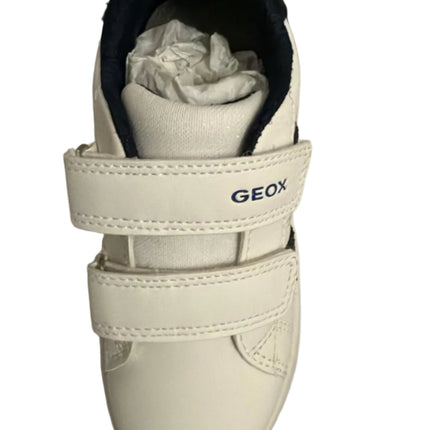 Geox J Eclyper A Synthetic Boys' Leather Trainers – White/Navy