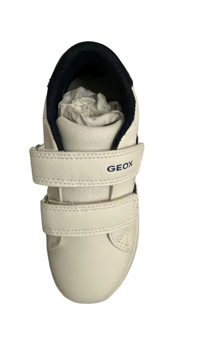 Geox J Eclyper A Synthetic Boys' Leather Trainers – White/Navy