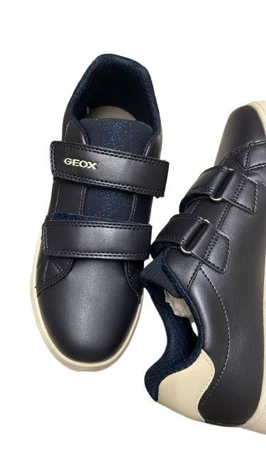 Geox J Eclyper A. Pearl Synthetic Leather Shoes - Navy