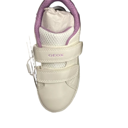 Geox B Eclyper A Synthetic Leather + Glitter Synthetic Patent Shoes - White/Lavender
