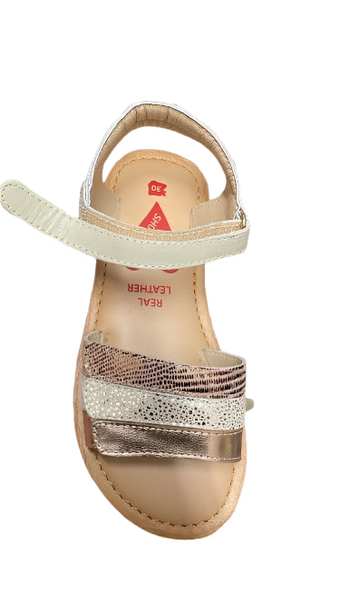 Shoesme Girls' Genuine Leather Sandals - Taupe