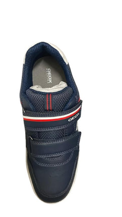 Geox Boys' J Arzach B. A Synthetic Leather + Mesh Shoes – Navy/Red