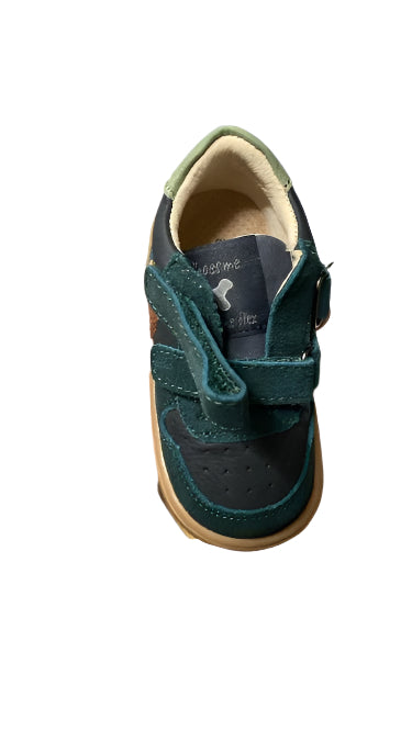 Shoesme Boys’ Leather Kids Shoes - Drak blue/Green