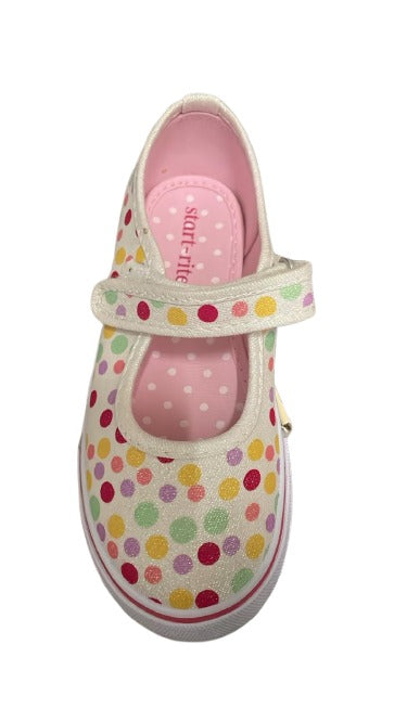 Start-Rite Polka Dot Canvas Shoes – White
