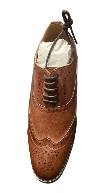 Goor Childrens Unisex Covina Brogue Shoes Junior - Brown
