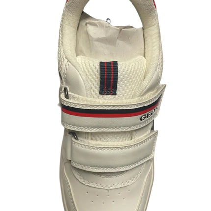 Geox J Arzach Boys' Synthetic Leather & Mesh Trainers – White/Navy