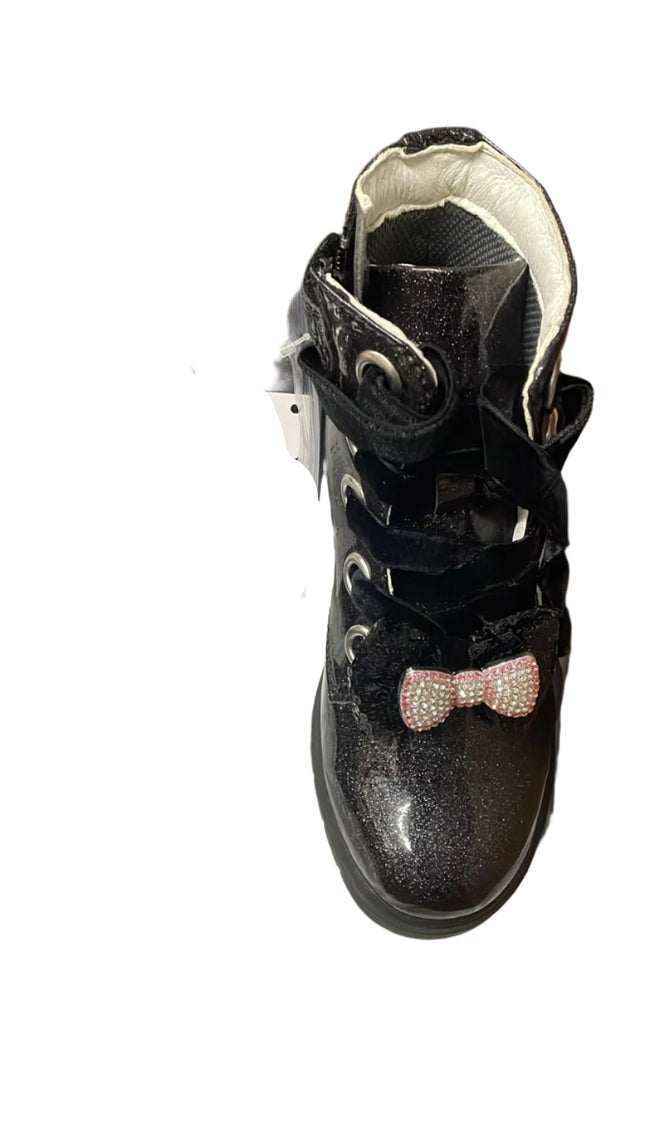 Lelli Kelly Fior di Fiocco Glitter Shoes – Black