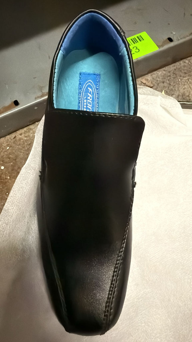 Front Belmont Boys Formal Leather Shoes – Black